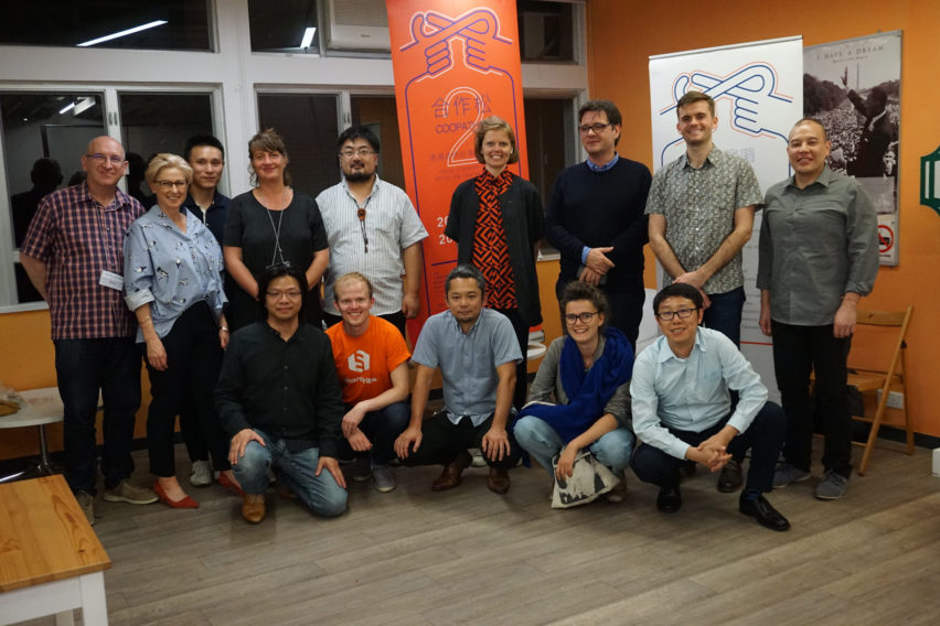 Group picture of a small group at the Platform Cooperativism Consortium conference 2018 in Hong Kong